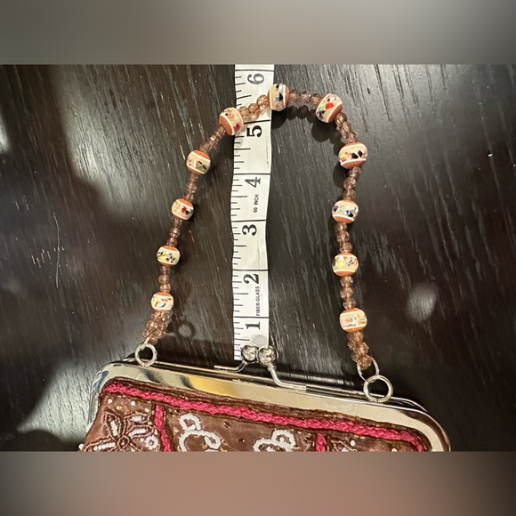 Petite jeweled sequin fabric evening beaded handled handbag. New - Picture 2 of 16